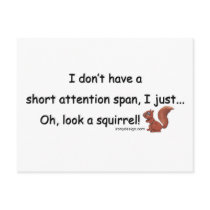 Short Attention Span Squirrel Post Card