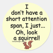 Short Attention Span Squirrel stickers