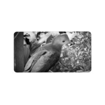 short beaked bird head turned bw custom address labels
