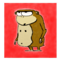 Short n' Portly Primate Poster posters by ticklemonkey Short n' Portly Primate Poster posters