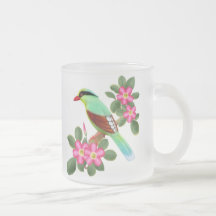 Short Tailed Green Magpie Frosted Mug