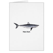 Shortfin Mako Shark Illustration Greeting Cards