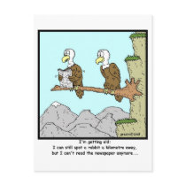 Shortsighted: Eagle Cartoon Postcard