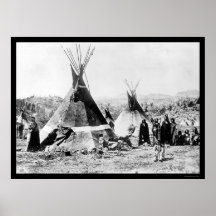 Shoshoni Indian and Skin Tipis 1884 Posters
