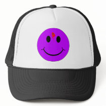 Shot Dead Head Smiley Face Bleeding Bullet Hole hats
