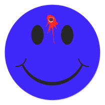 Shot Dead Head Smiley Face Bleeding Bullet Hole stickers by inquester Shot Dead Head Smiley Face Bleeding Bullet Hole stickers