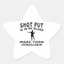 Shot Put Design Star Sticker