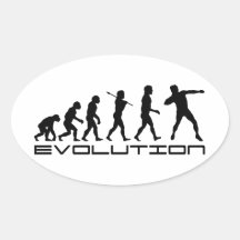Shot Put Track and Field Sport Evolution Art Sticker