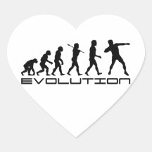 Shot Put Track and Field Sport Evolution Art Heart Stickers