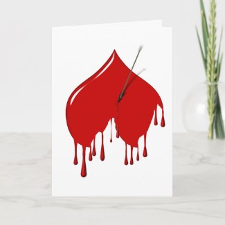 Shot to the Upside Down Heart (Anti-Valentine) card