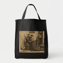 Shoulder Arms Antique Grayscale Vintage Stereoview Canvas Bag