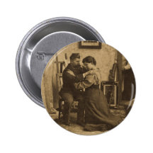 Shoulder Arms Antique Grayscale Vintage Stereoview Button