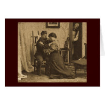 Shoulder Arms Antique Grayscale Vintage Stereoview Greeting Card
