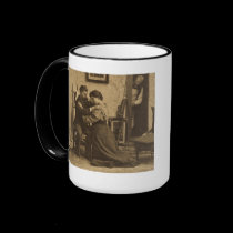 Shoulder Arms Antique Grayscale Vintage Stereoview mugs