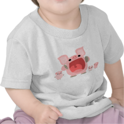 Shouting Cartoon Pigs Baby T-shirt