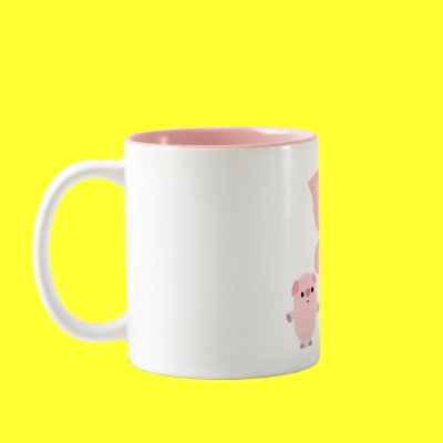 Shouting Cartoon Pigs Mug:) by Lioness_Graphics