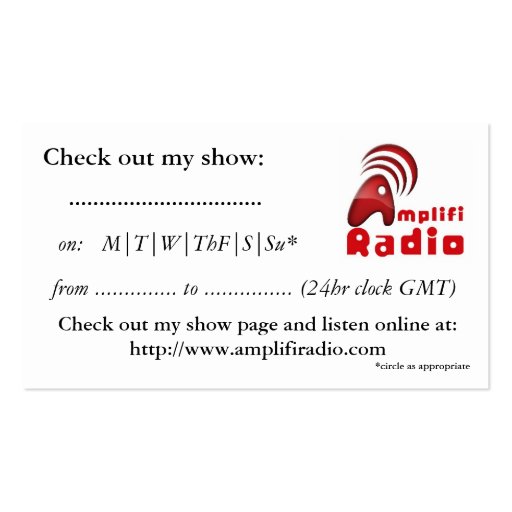 Show Cards (pack of 100) Business Card Template