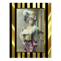 Show Girl Risque French Dancer Postcard