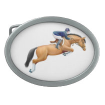 Show Jumper Horse Belt Buckle