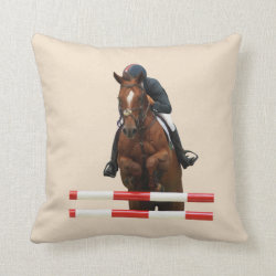 Show Jumping Square throw pillow