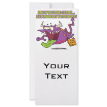 show me the candy funny halloween monster toon rack card template