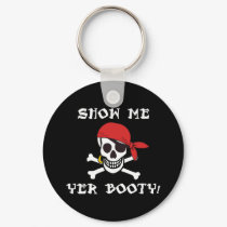 Show Me Yer Booty Jolly Roger Keychain