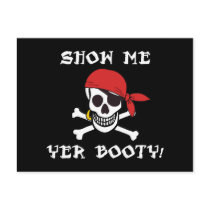 Show Me Yer Booty Jolly Roger Postcard by InsideOut_Tees Show Me Yer Booty Jolly Roger Postcard
