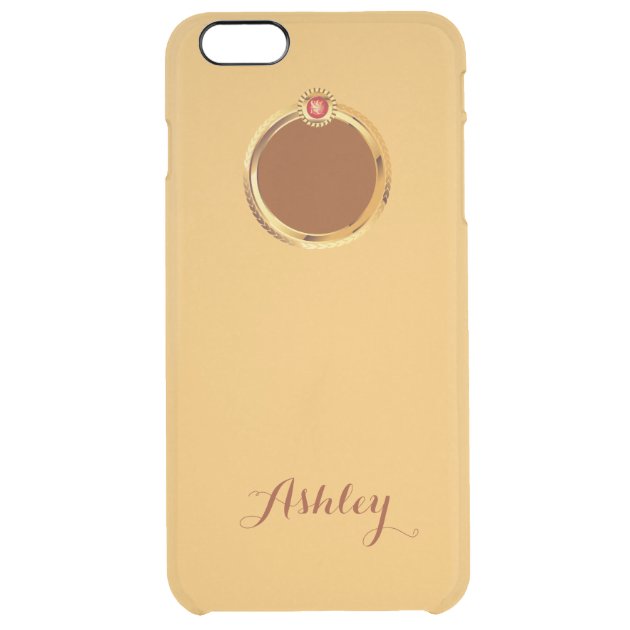 Show Off Apple Logo with Gold Ring Monogram Name Uncommon Clearlyâ„¢ Deflector iPhone 6 Plus Case