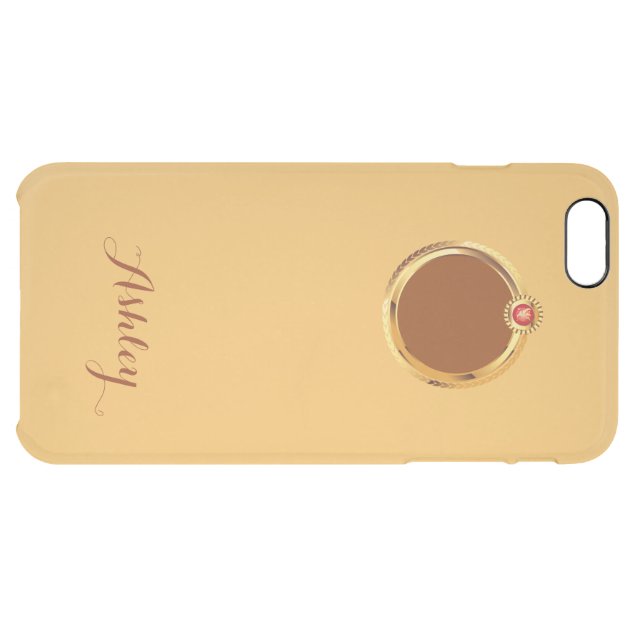 Show Off Apple Logo with Gold Ring Monogram Name Uncommon Clearlyâ„¢ Deflector iPhone 6 Plus Case-5