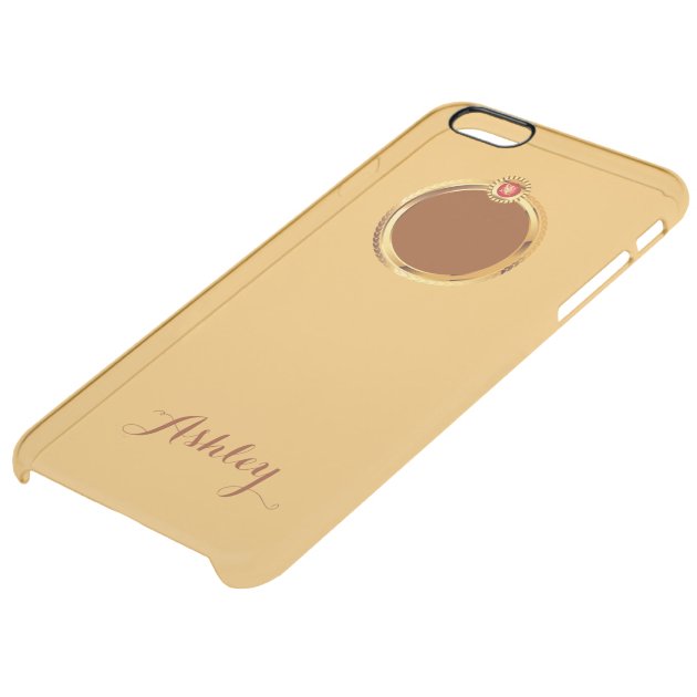 Show Off Apple Logo with Gold Ring Monogram Name Uncommon Clearlyâ„¢ Deflector iPhone 6 Plus Case-4