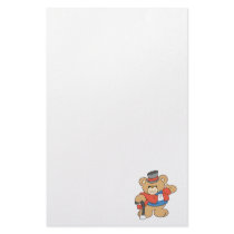 show time performer teddy bear design custom stationery