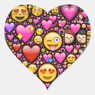 Show your love and affection through Emoji-art Heart Stickers