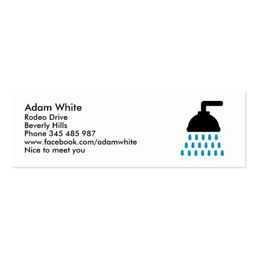 Shower Business Card Template (front side)