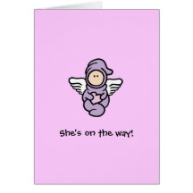 Shower invitation Angel Girl (She'.s on the way) Cards