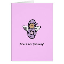 Shower invitation Angel Girl (She's on the way!) Card