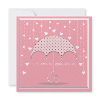Shower of Hearts Pink Baby Shower Invitation invitation