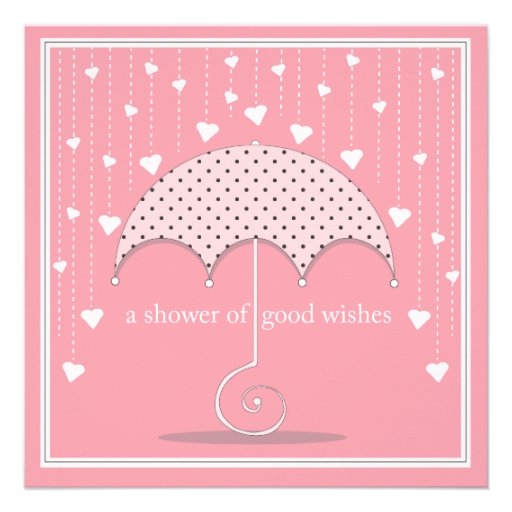 Shower of Hearts Pink Baby Shower Invitation