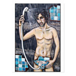Shower Oil Painting Post Cards