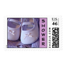 SHOWER postage stamps Baby Shoes Invitations