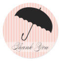 Shower Thank You Pink Umbrella Sticker sticker