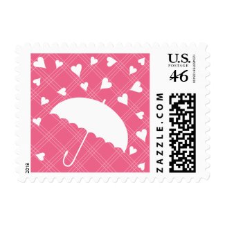 Showered with Love- Shower Postage stamp
