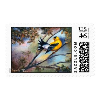 Showing Off Bird Postage stamp
