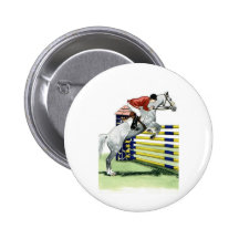 Showjumping Blue and yellow Vertical HORSE ART