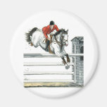 Showjumping Grey Horse Over Fences Magnets