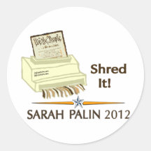 Shred the Constitution Round Sticker