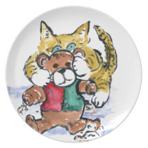 Shredded Teddy Bear Party Plate