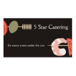 Shrimp appetizer kebab catering business cards