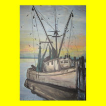 shrimp boat by Nancy Hellams posters by ohmeakanancy shrimp boat by Nancy Hellams posters