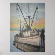 shrimp boat by Nancy Hellams Posters