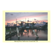 Shrimp Boat Reflection, Grand Isle LA posters